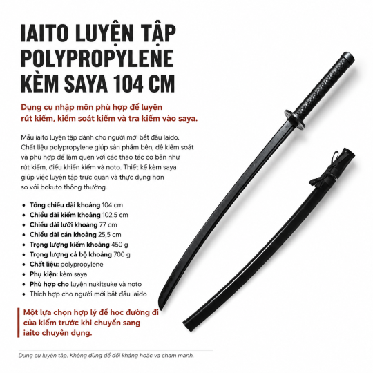 IAITO LUYỆN TẬP POLYPROPYLENE KÈM SAYA 104CM 