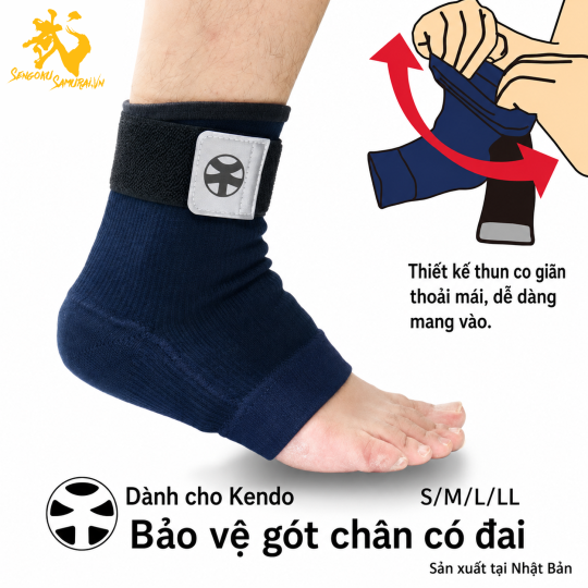 Bảo Vệ Gót Chân Kendo Nhật Bản KA-2V – Có Đai Cố Định 