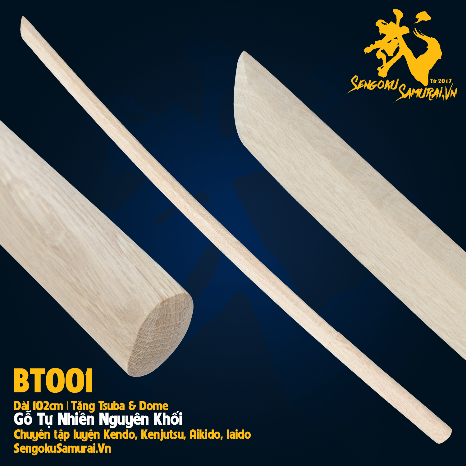 BT001-DAISHO (Trắng) | Kiếm Gỗ | Bokken | Bokuto 