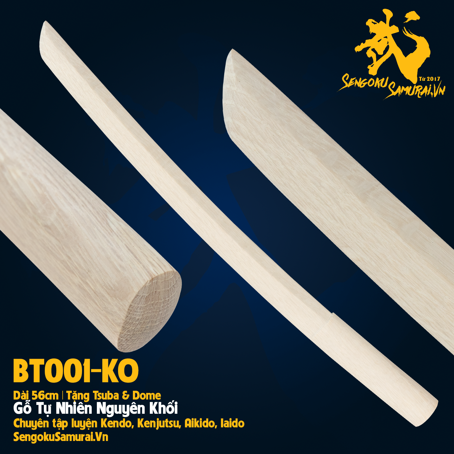 BT001-DAISHO (Trắng) | Kiếm Gỗ | Bokken | Bokuto 