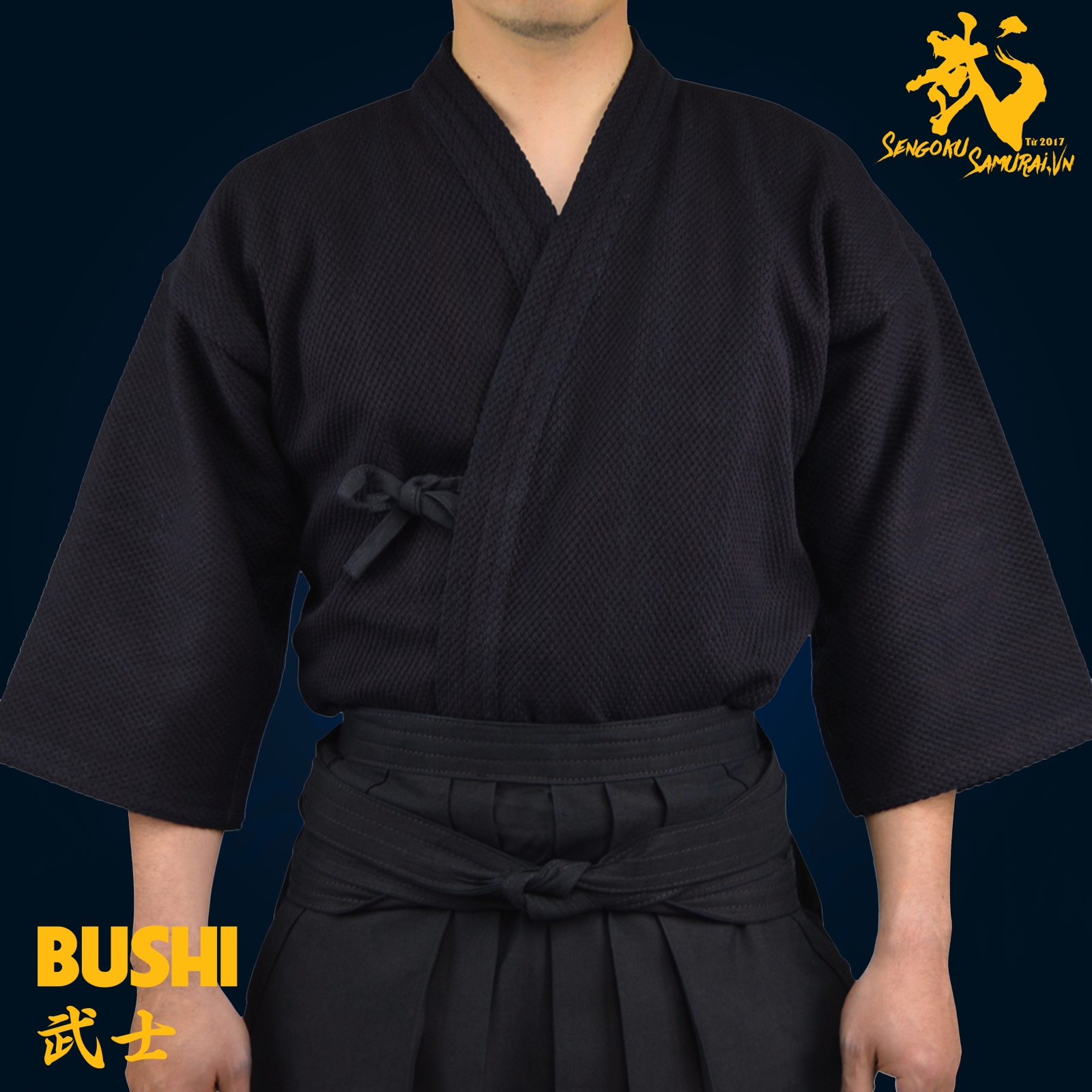 BUSHI (Bộ) | Dougi 1 Lớp AIZOME #6000 (Kendogi & Hakama) 