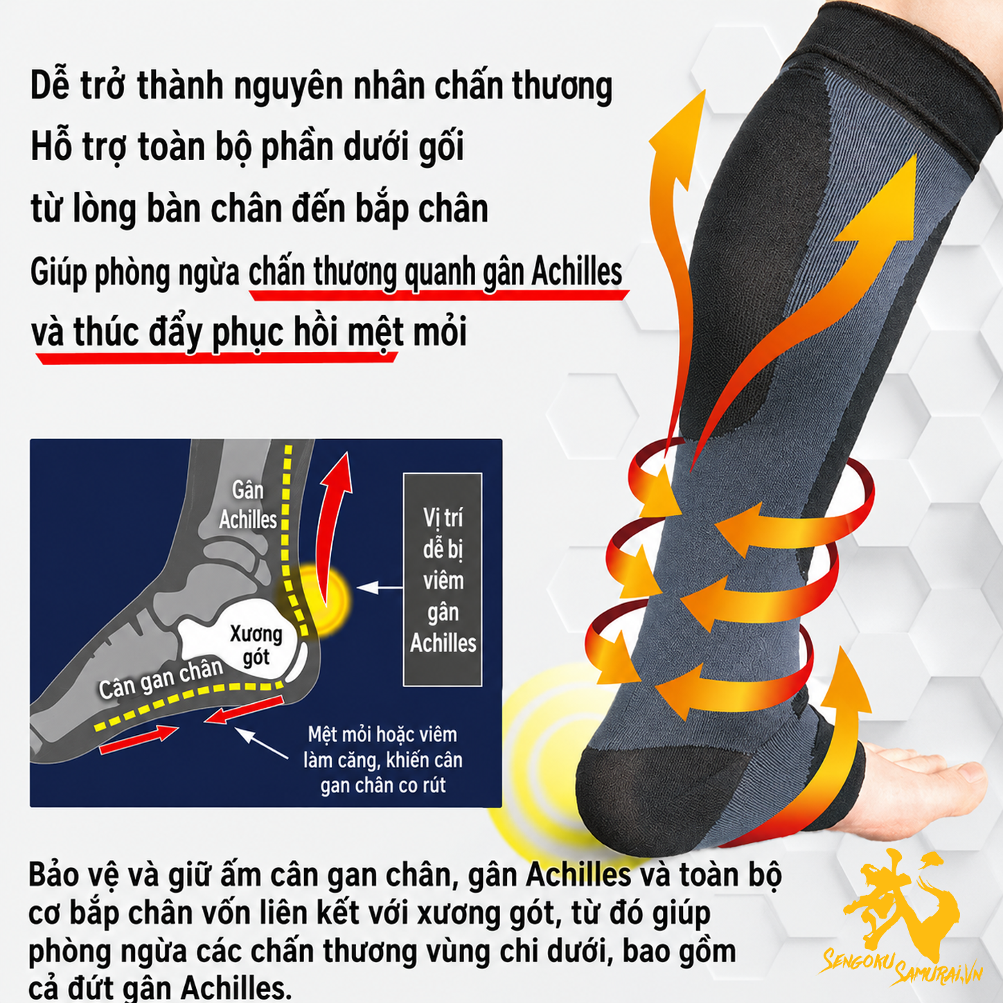 Bảo Vệ Gân Gót & Bắp Chân Kendo EX Nhật Bản 