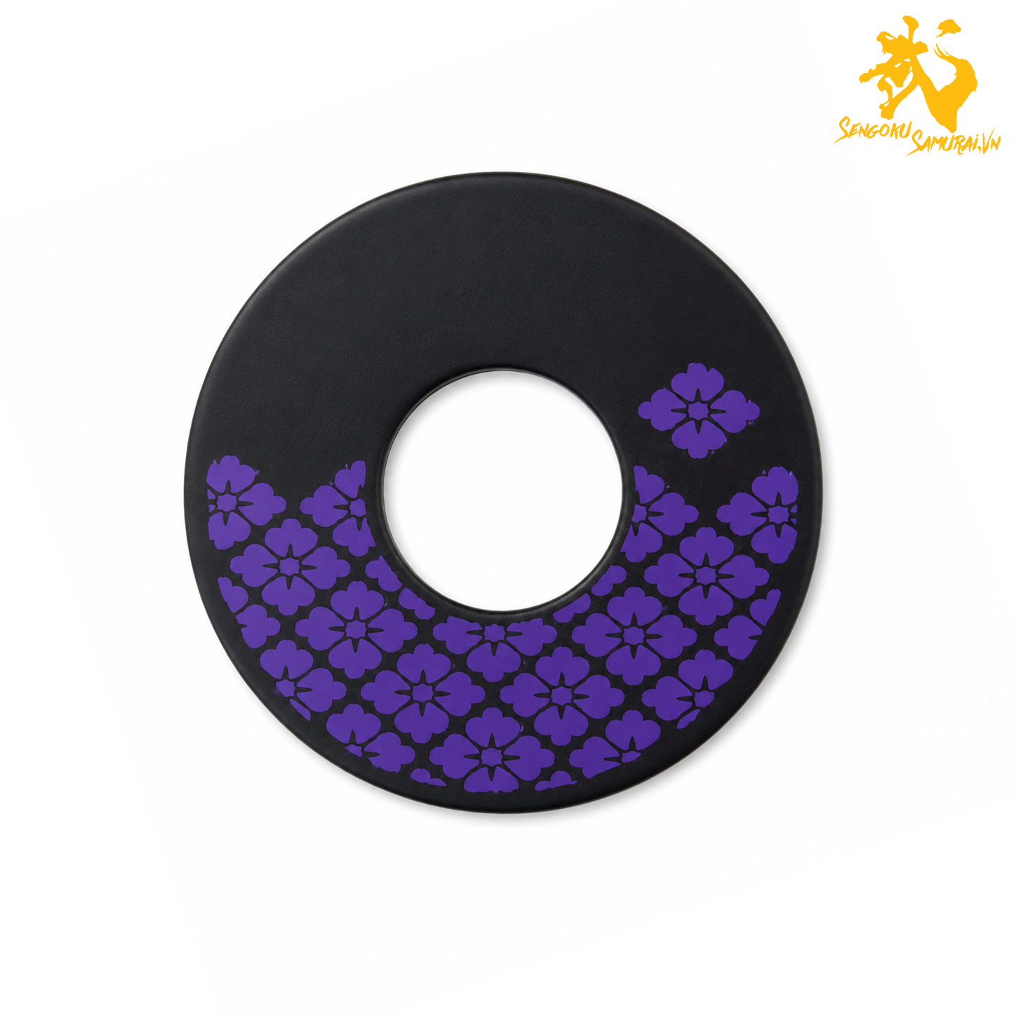 RESIN | Shinai Tsuba Đen Họa Tiết Nhật – Sakura / Katsumushi / Nichirin / Shippō 